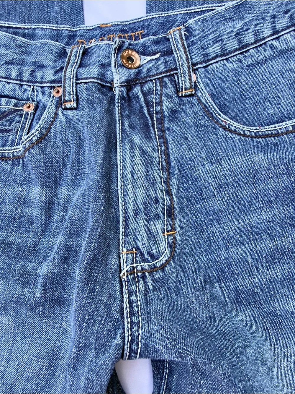 vintage y2k cyber grunge urban pipeline bootcut jeans with embroidered bat desig
